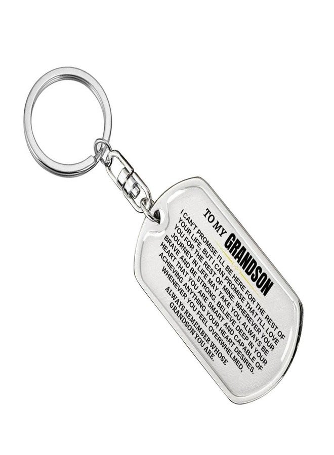 Meimimix To My Grandson Keychain Inspirational Remember Whose Grandson You Are Birthday Graduation Christmas Gift from Grandma Grandpa - Image 1